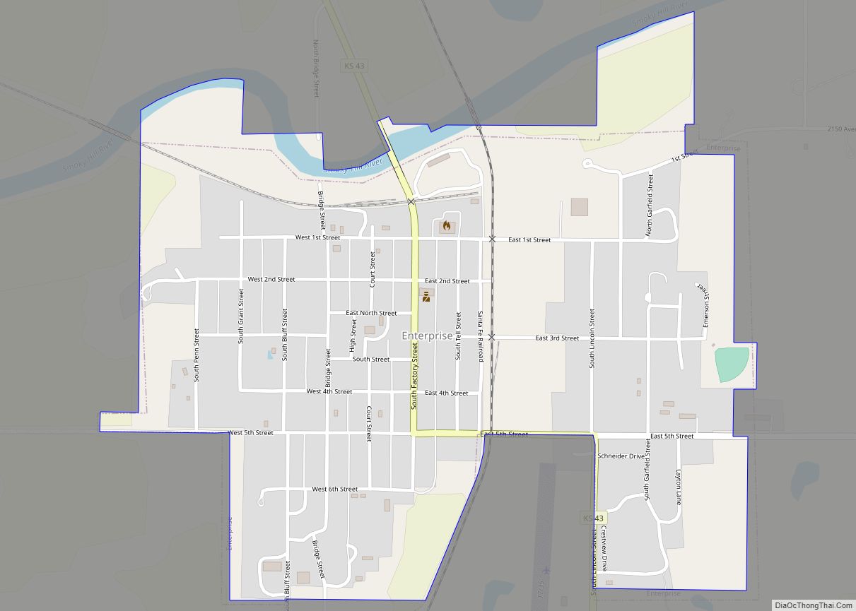 Map of Enterprise city, Kansas
