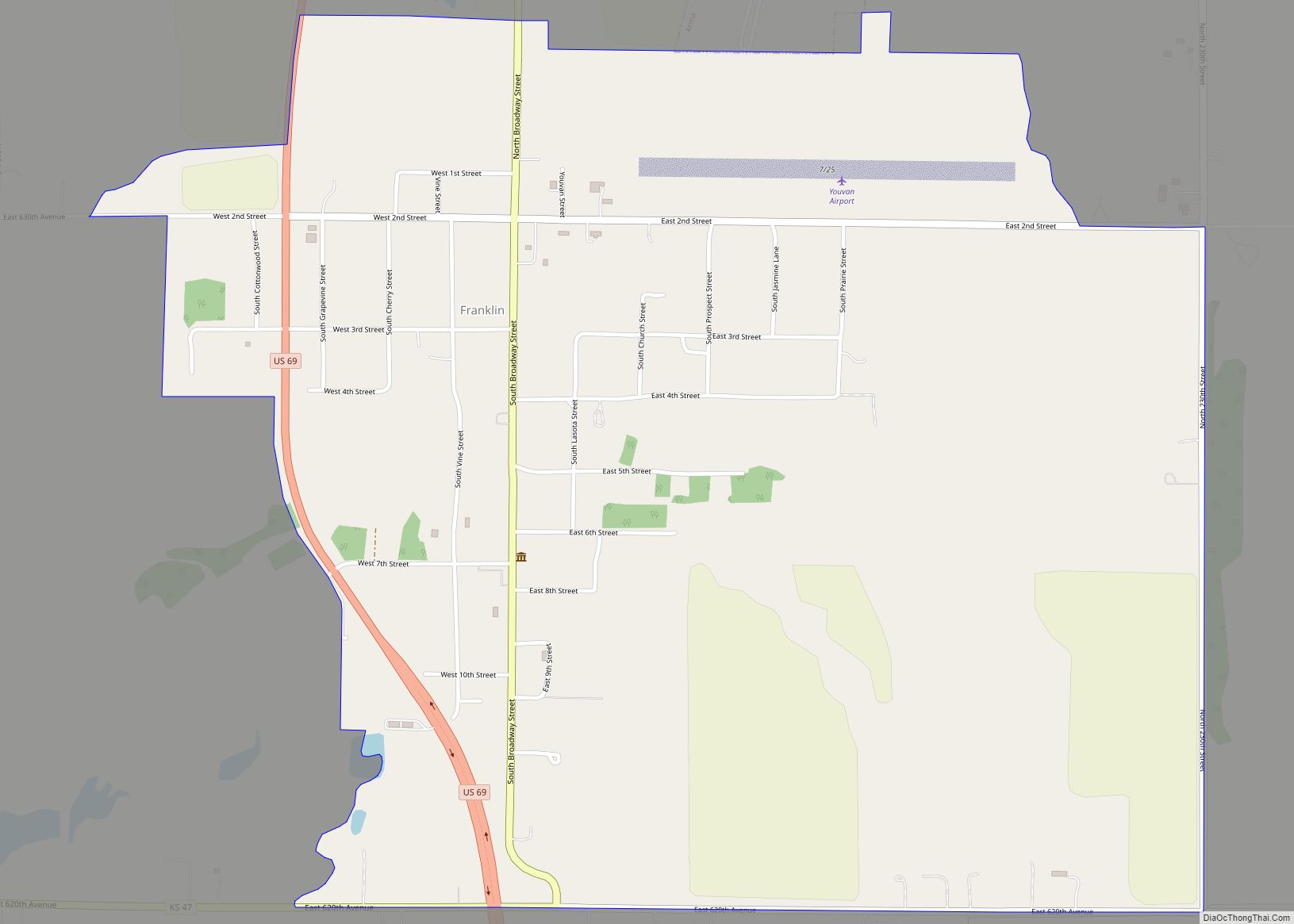 Map of Franklin CDP, Kansas
