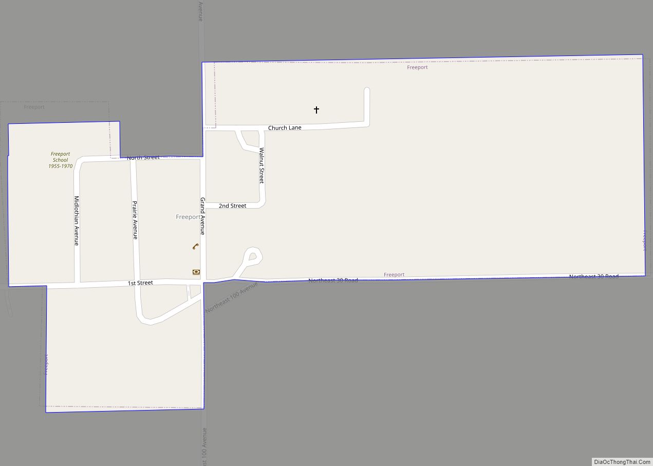 Map of Freeport city, Kansas