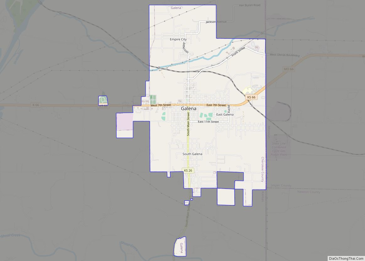 Map of Galena city, Kansas
