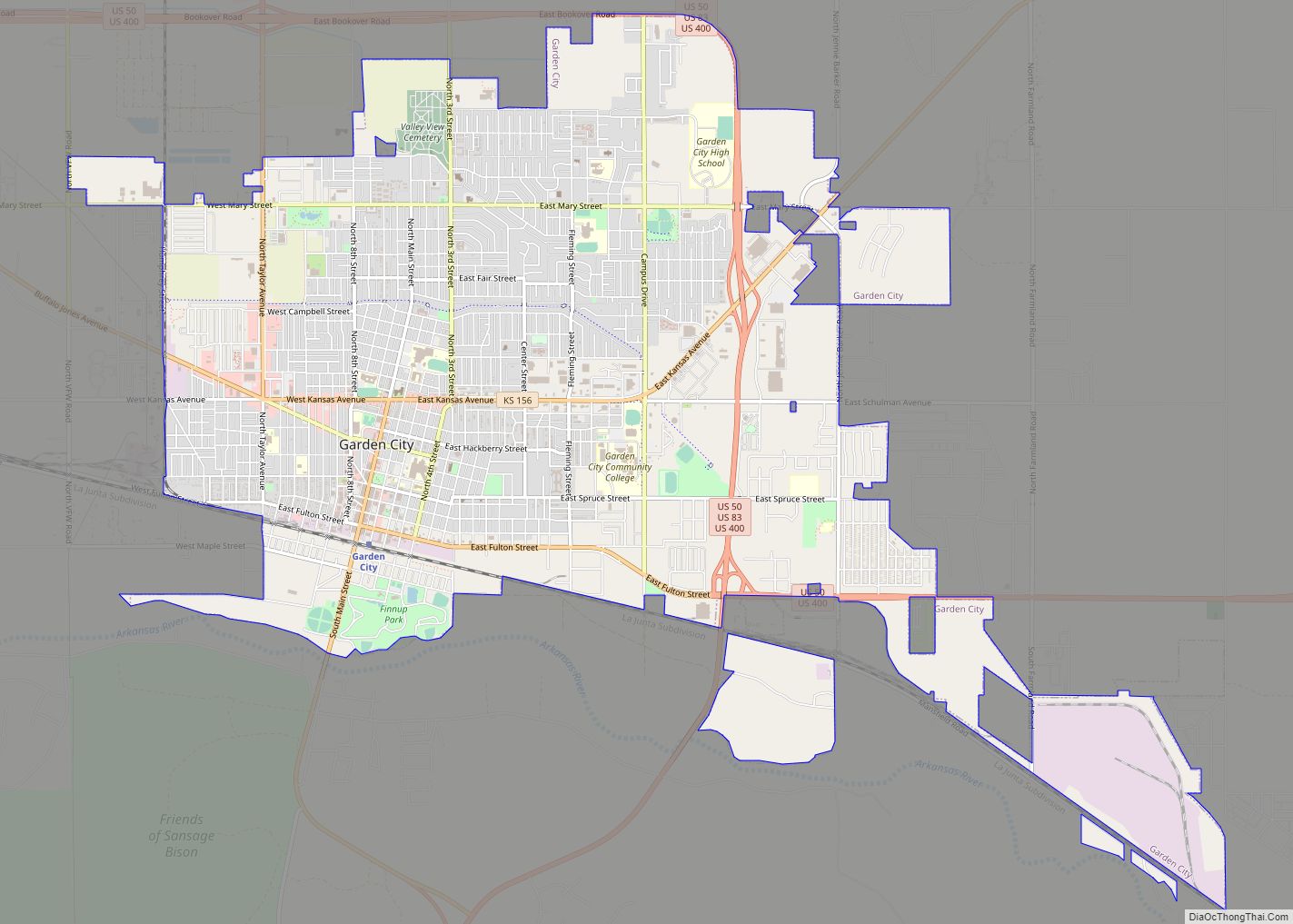 Map of Garden City, Kansas