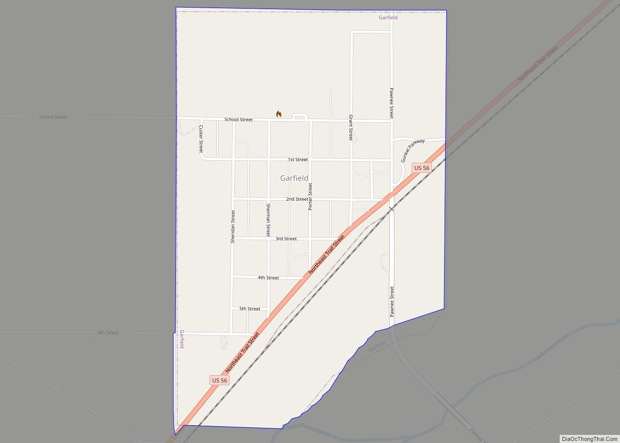 Map of Garfield city, Kansas