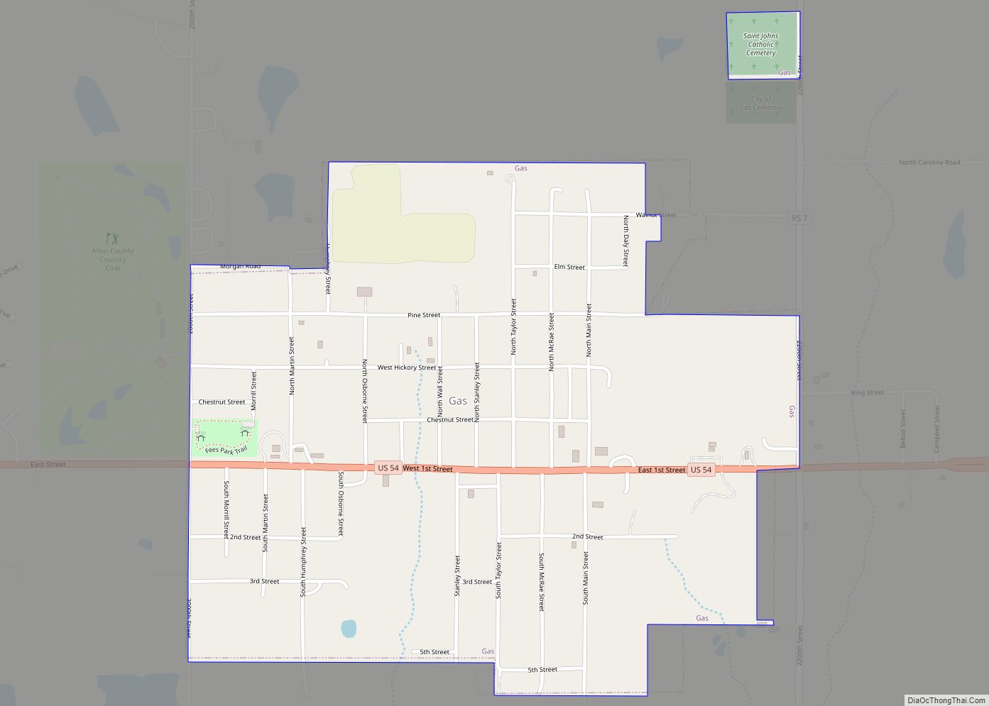 Map of Gas city
