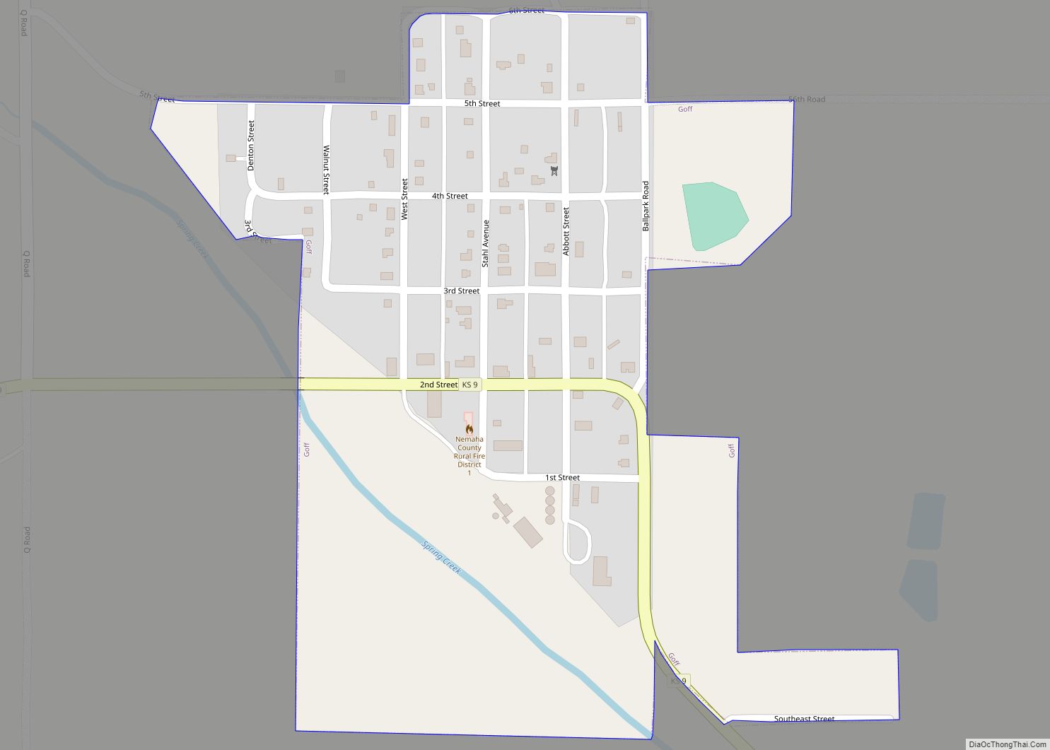 Map of Goff city