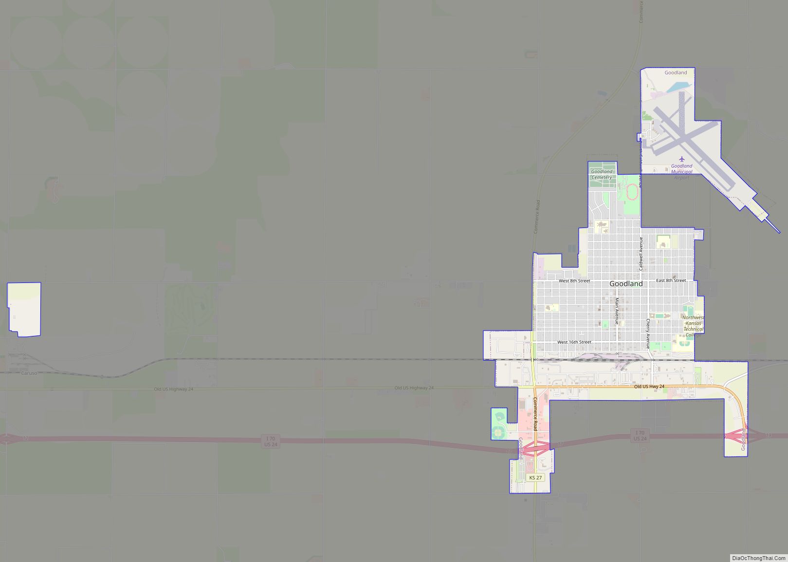 Map of Goodland city, Kansas