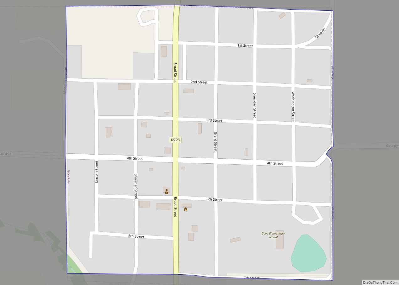 Map of Gove City city