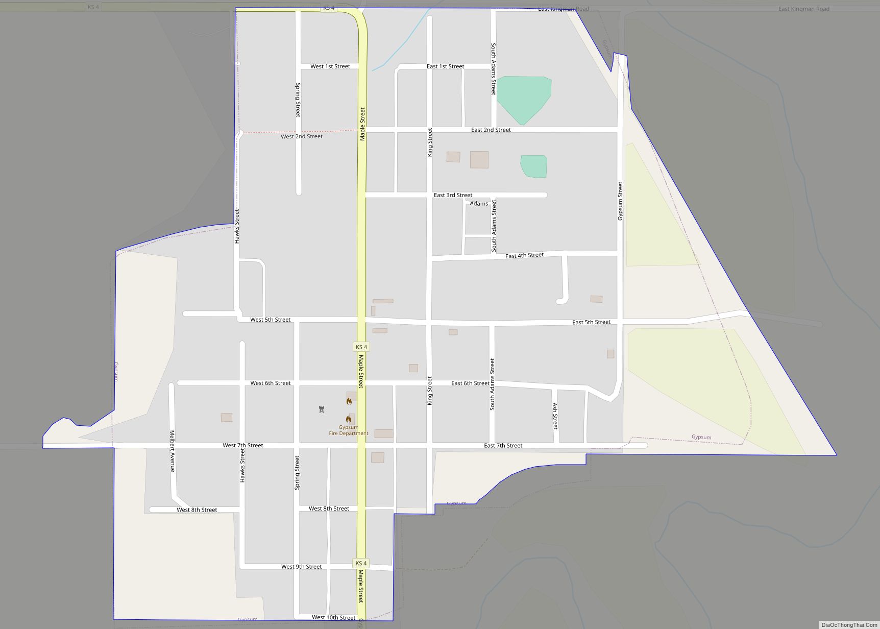 Map of Gypsum city, Kansas
