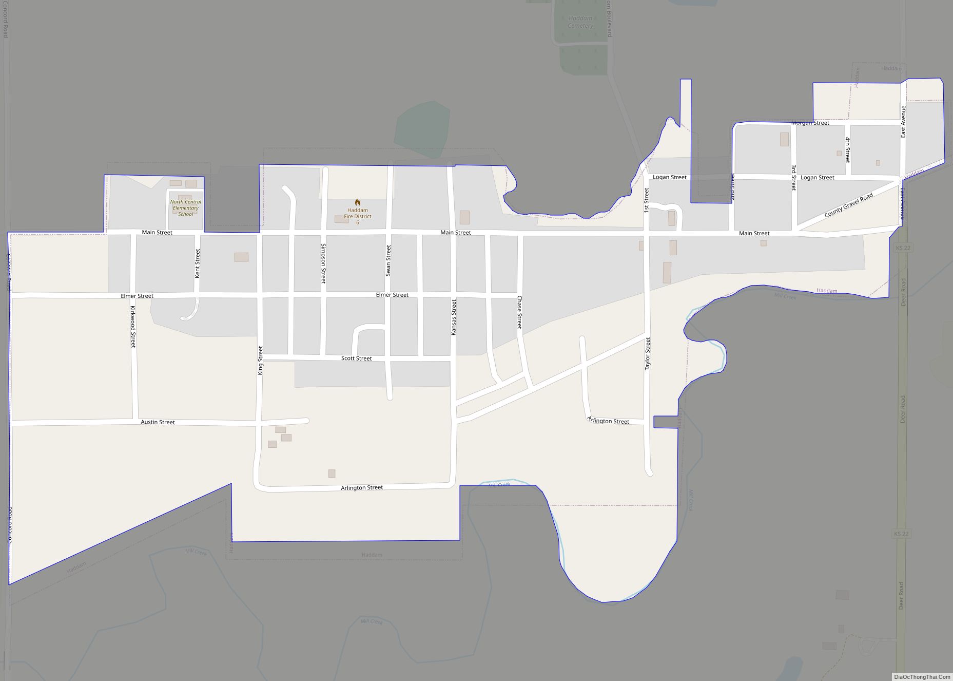 Map of Haddam city