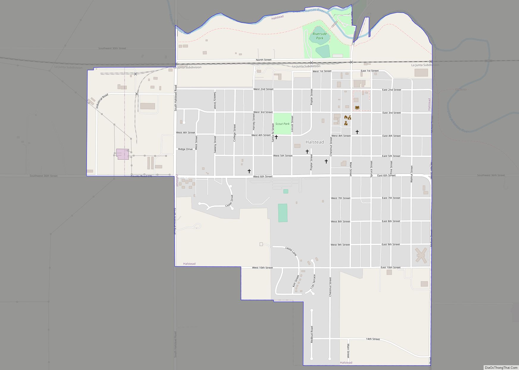 Map of Halstead city
