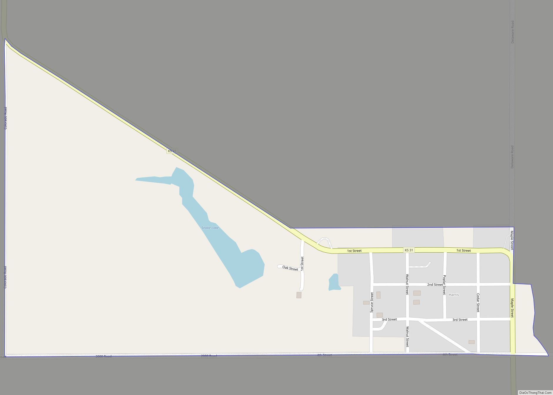 Map of Harris CDP, Kansas