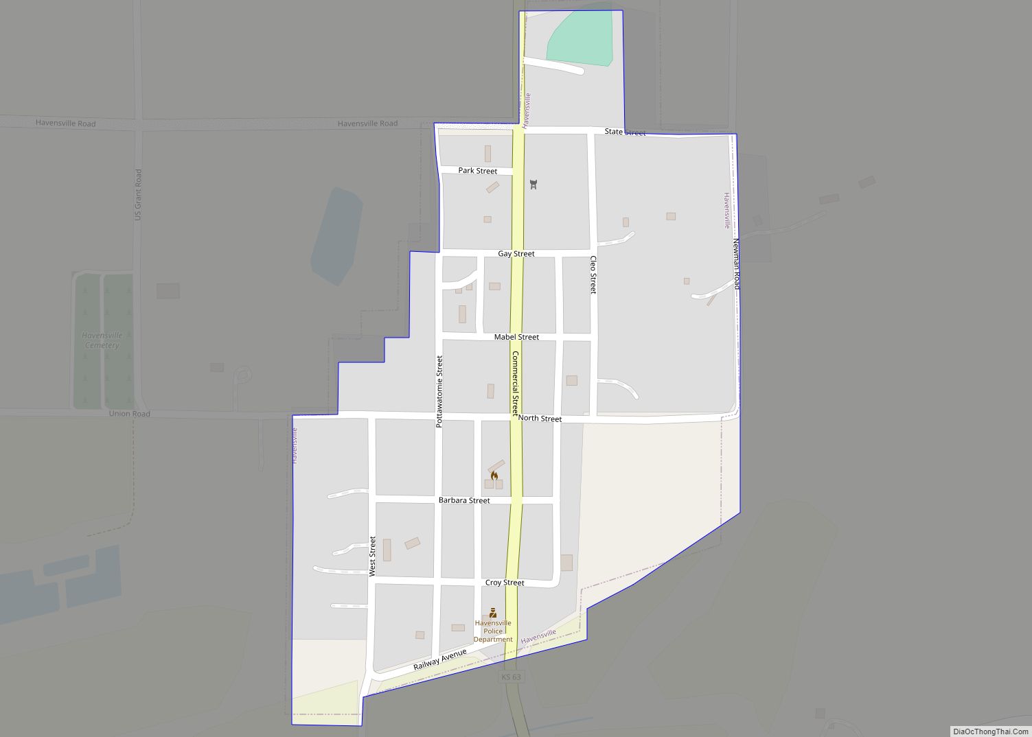 Map of Havensville city