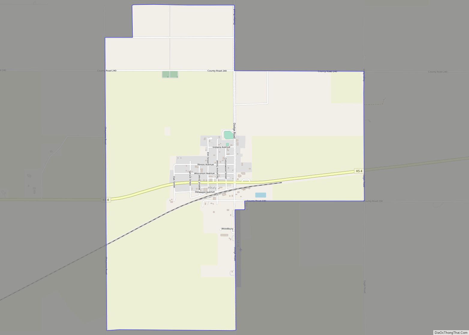 Map of Healy CDP, Kansas