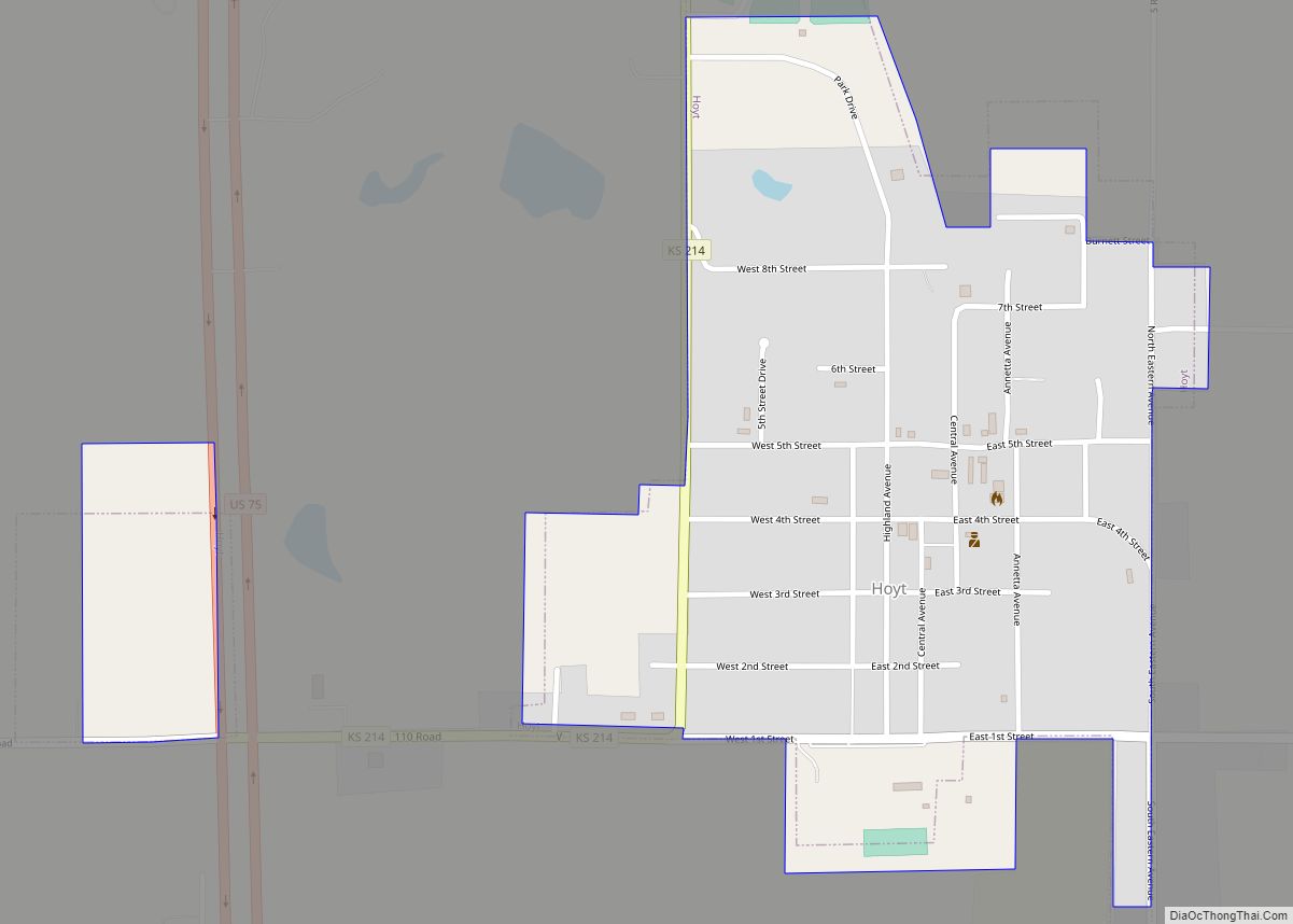 Map of Hoyt city