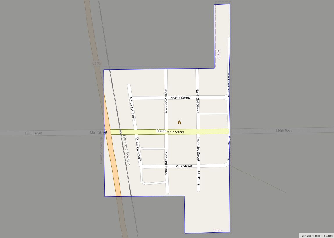 Map of Huron city, Kansas
