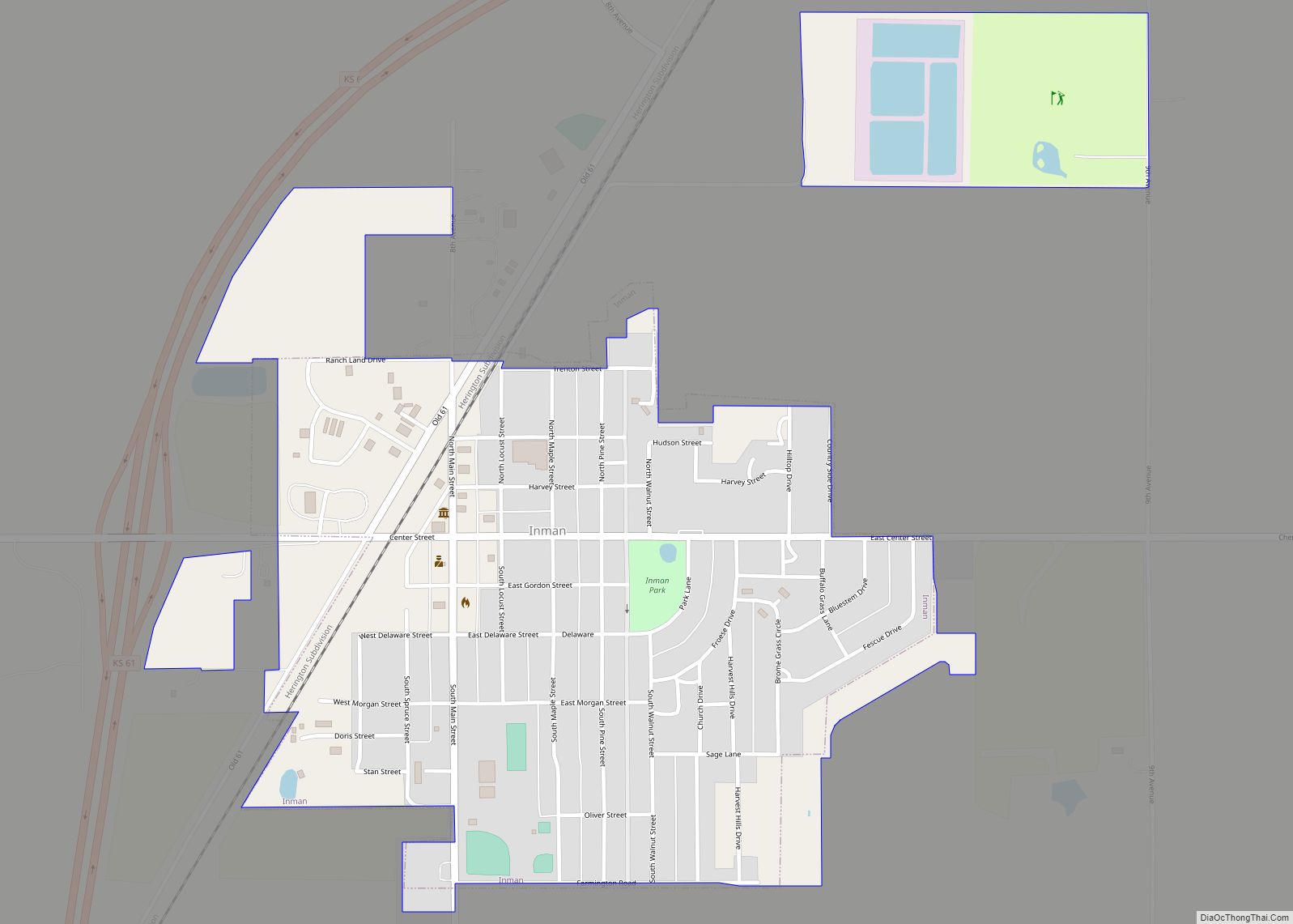 Map of Inman city