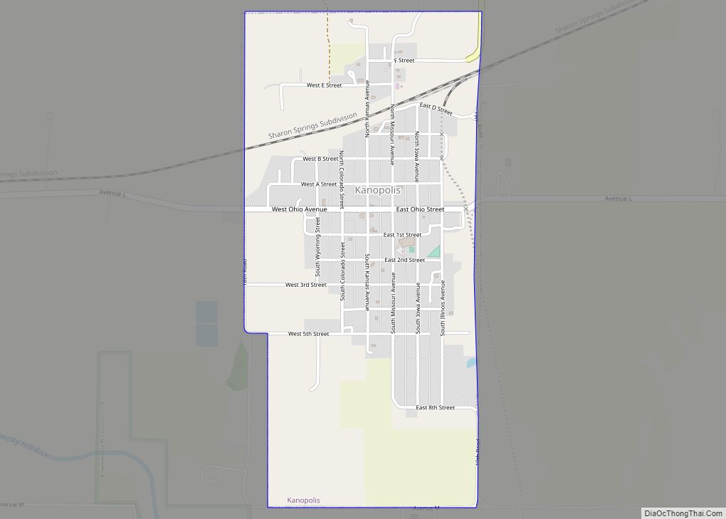 Map of Kanopolis city