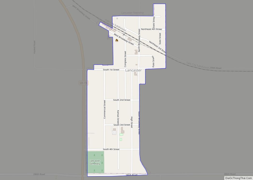 Map of Lancaster city, Kansas