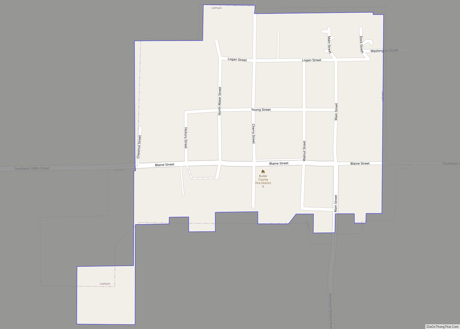 Map of Latham city, Kansas