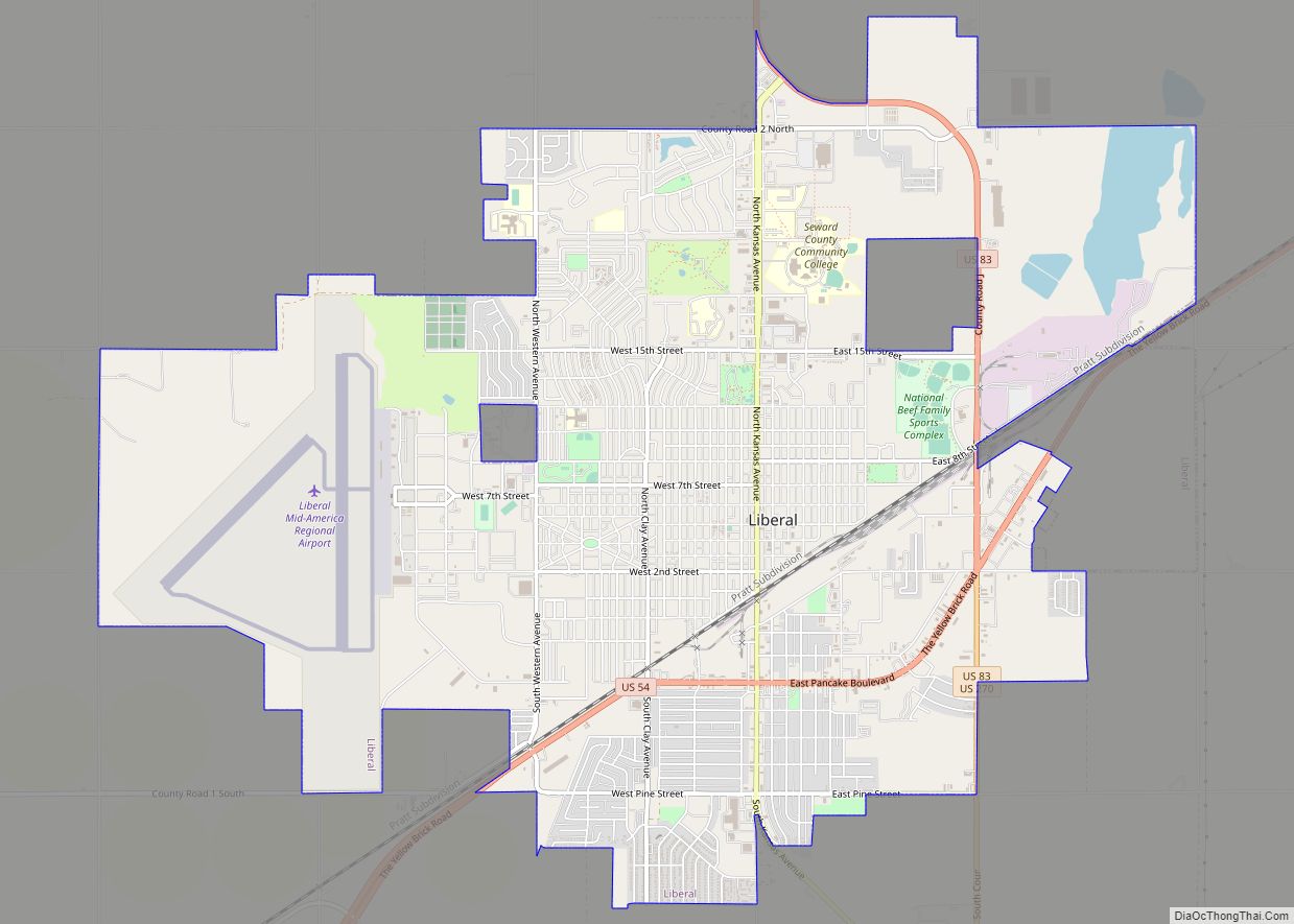 Map of Liberal city