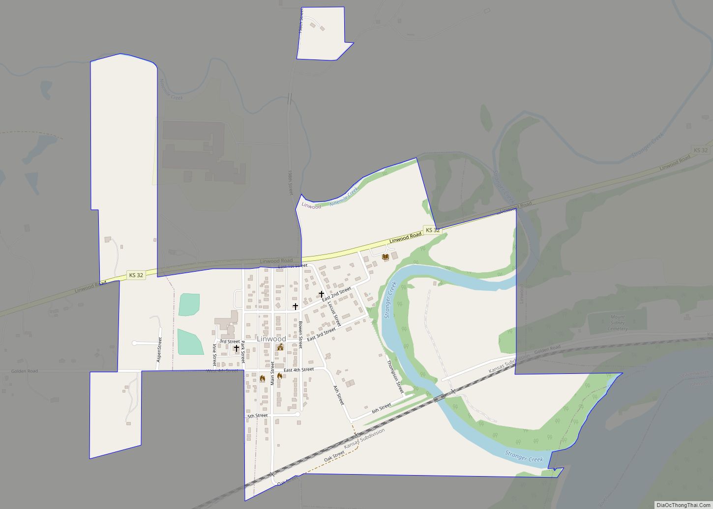 Map of Linwood city