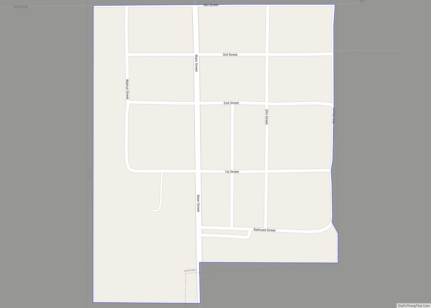 Map of Lone Elm city