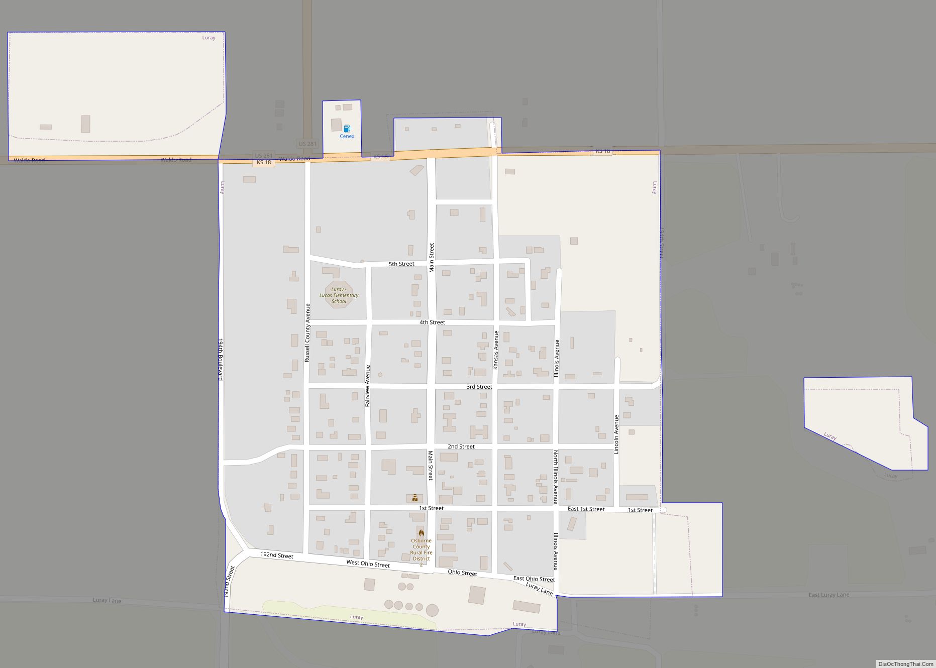 Map of Luray city
