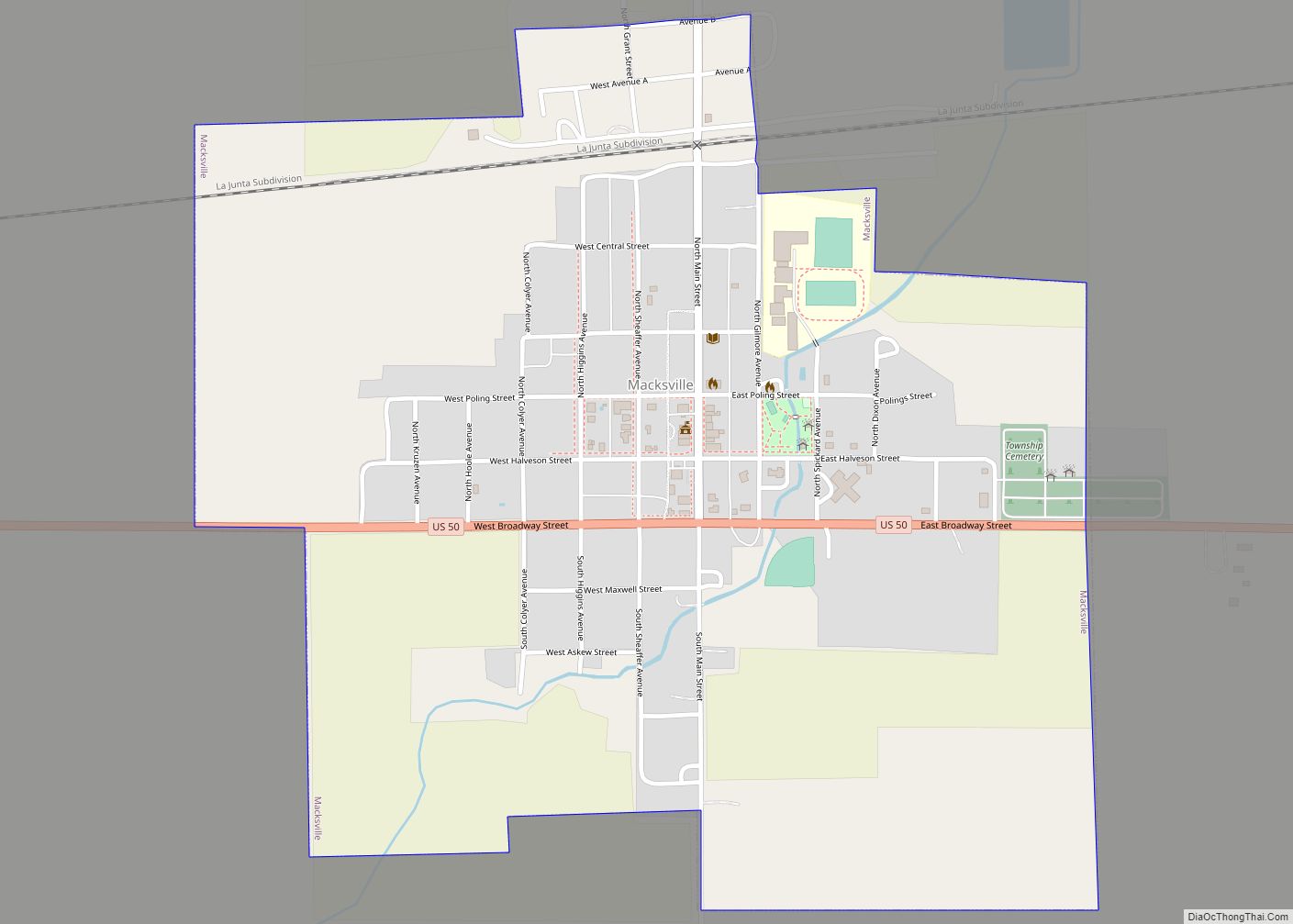 Map of Macksville city