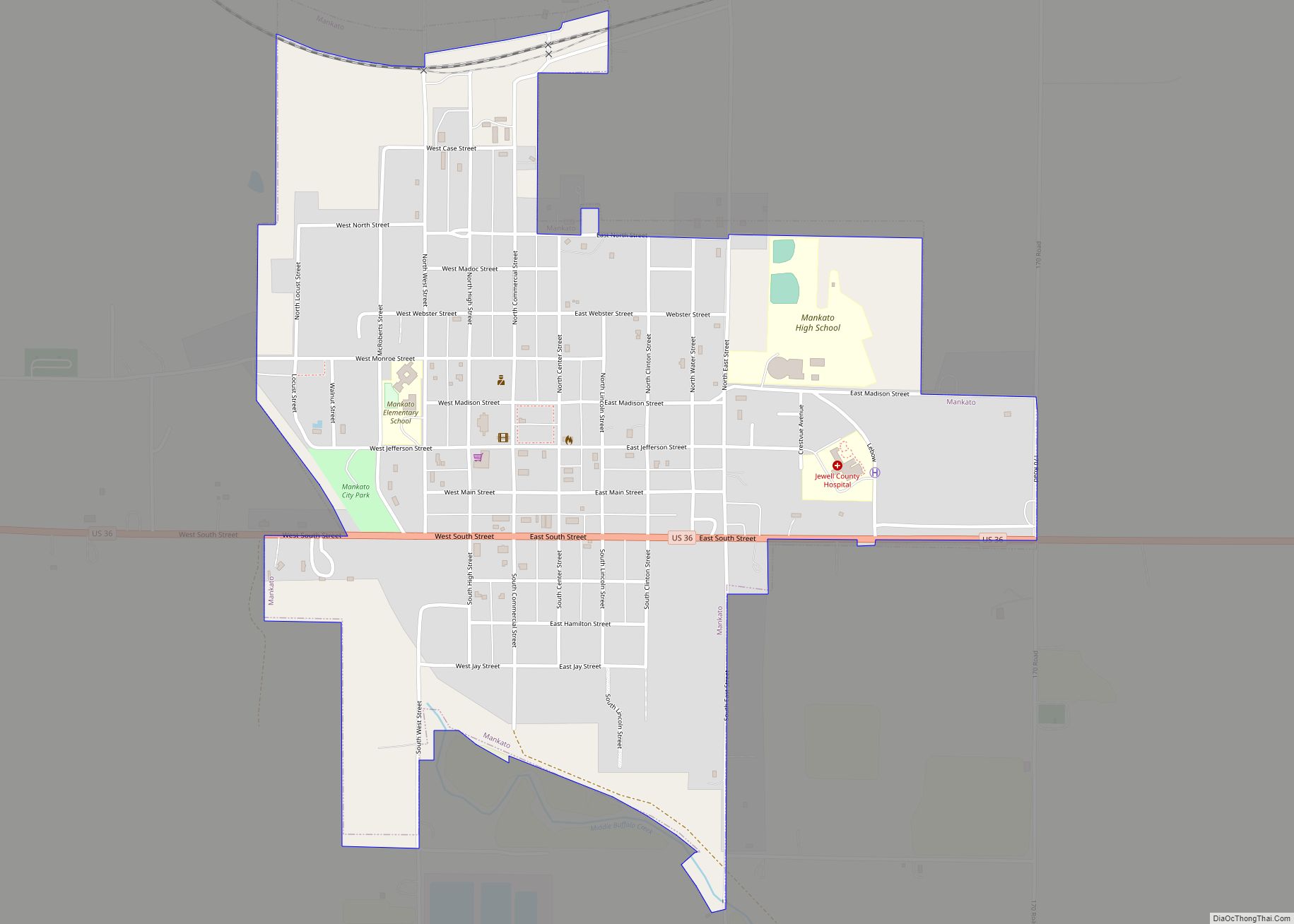 Map of Mankato city