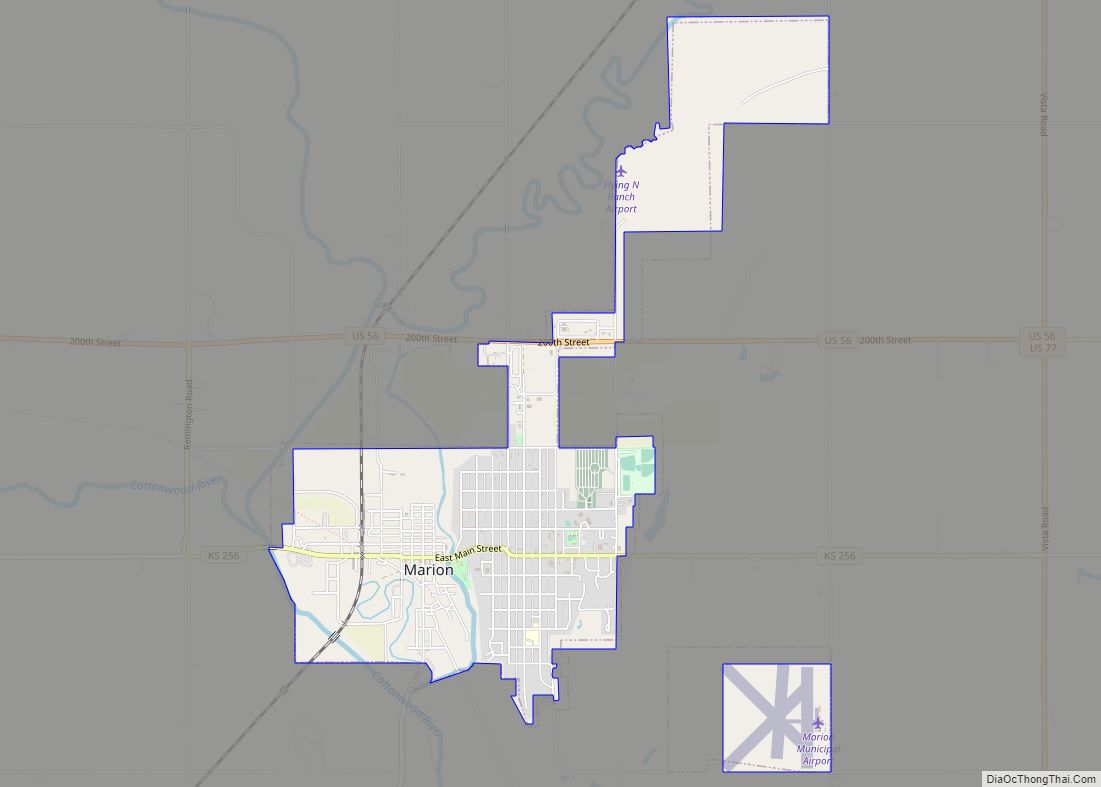 Map of Marion city, Kansas