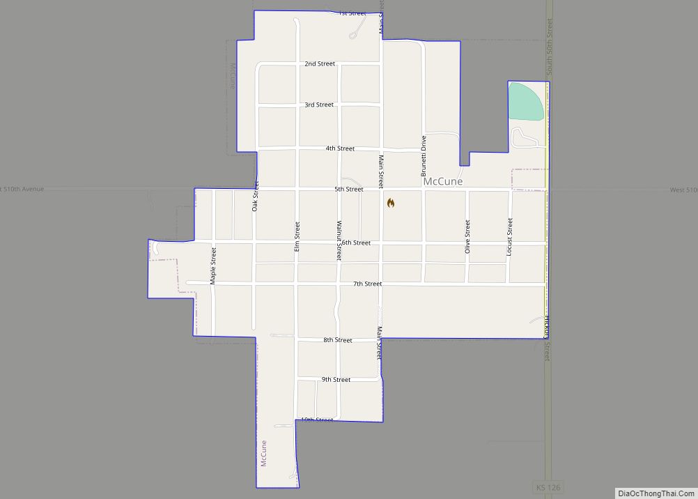 Map of McCune city