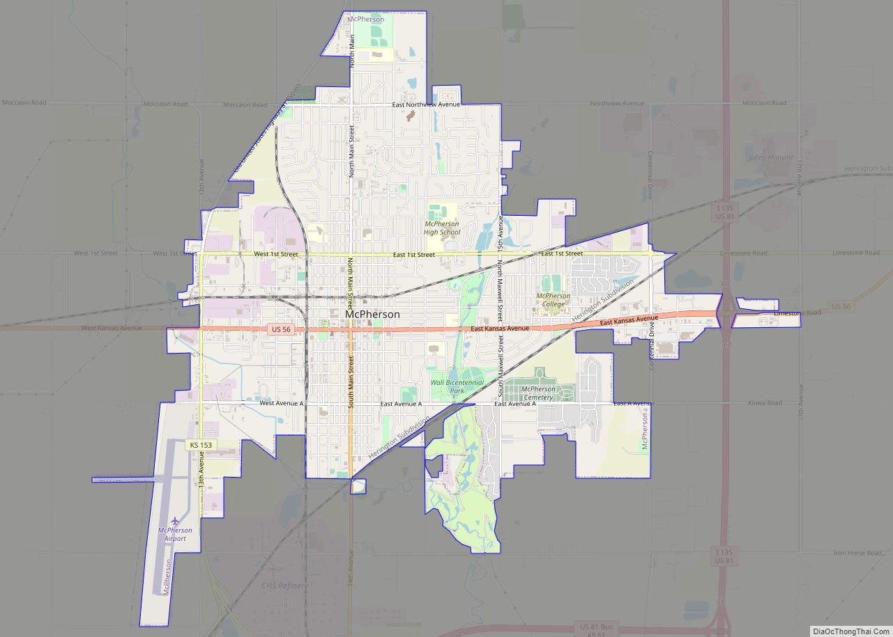 Map of McPherson city