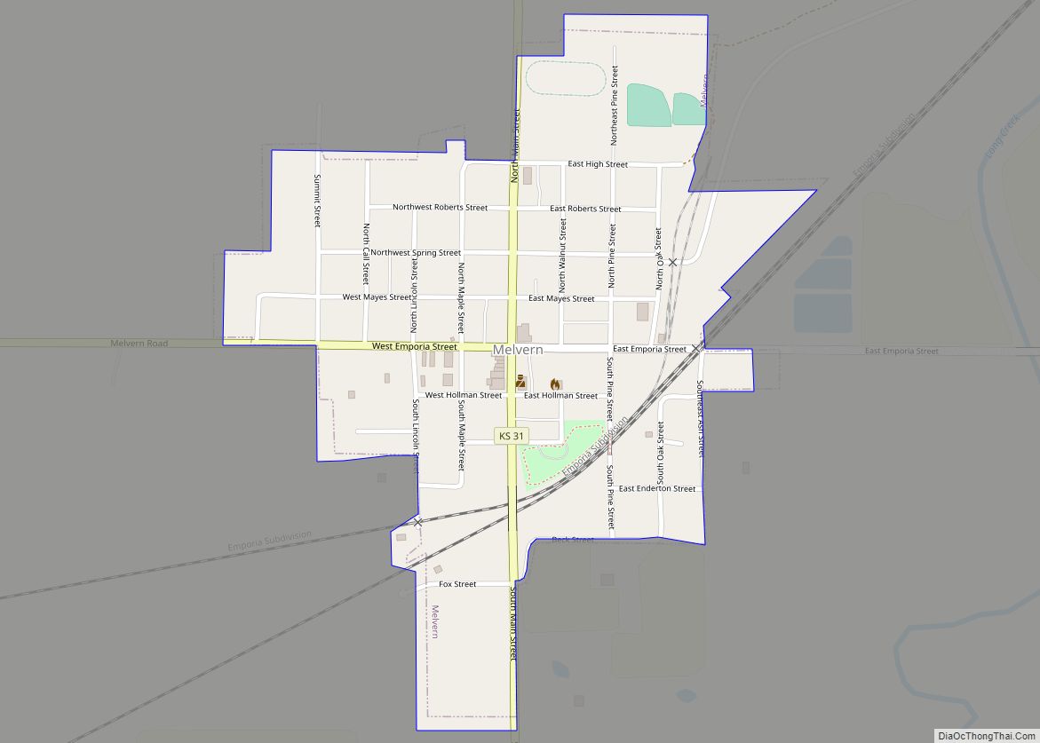 Map of Melvern city
