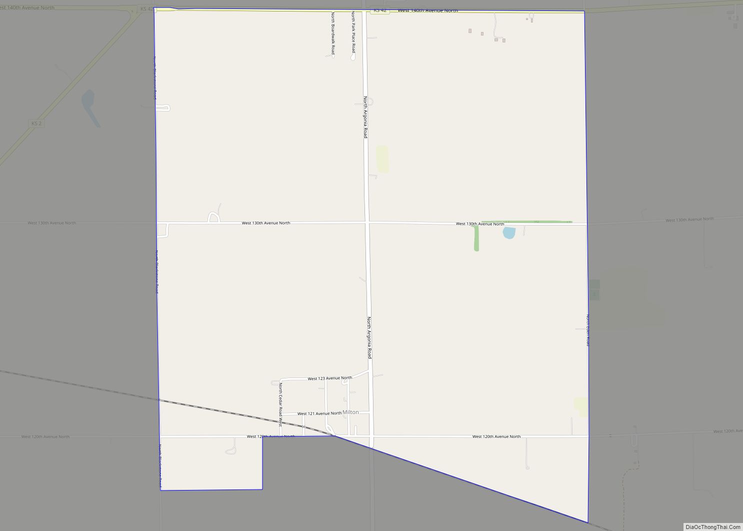 Map of Milton CDP, Kansas