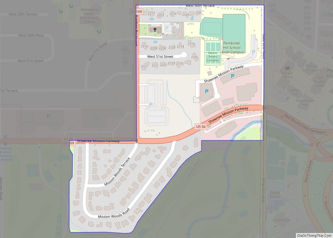 Map of Mission Woods city