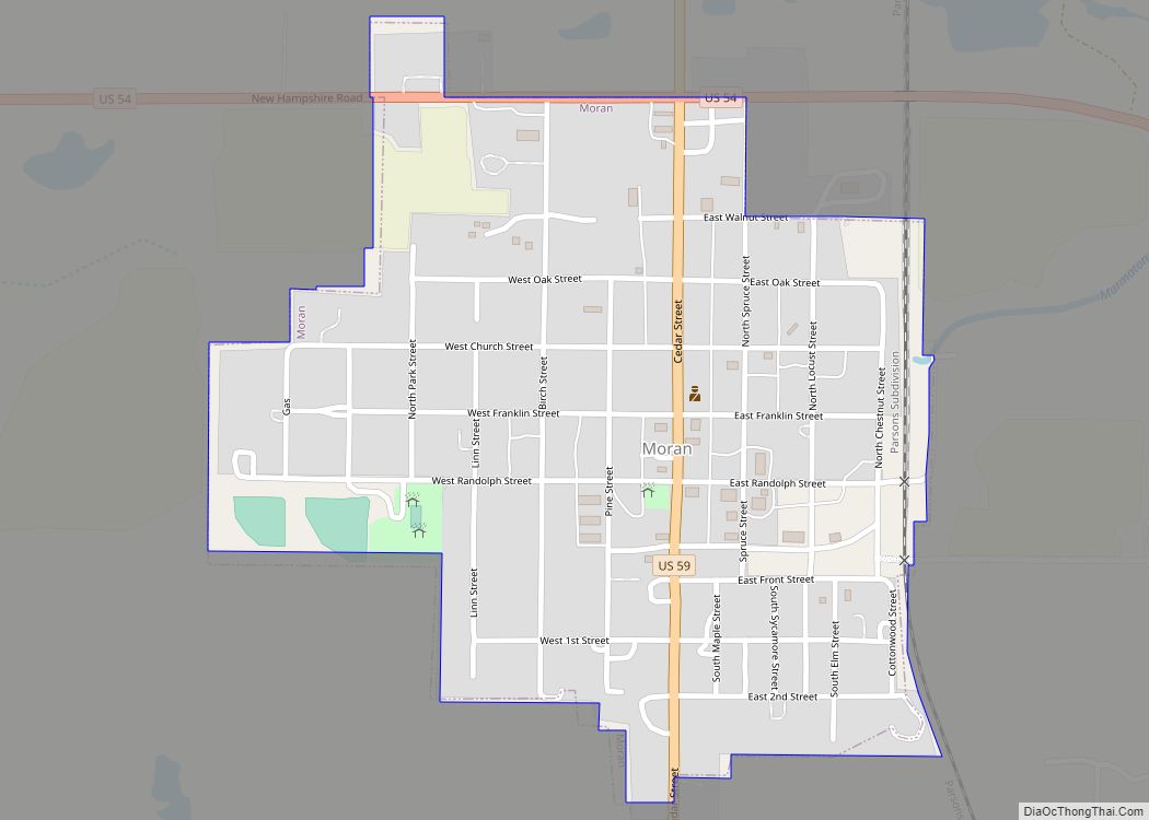Map of Moran city