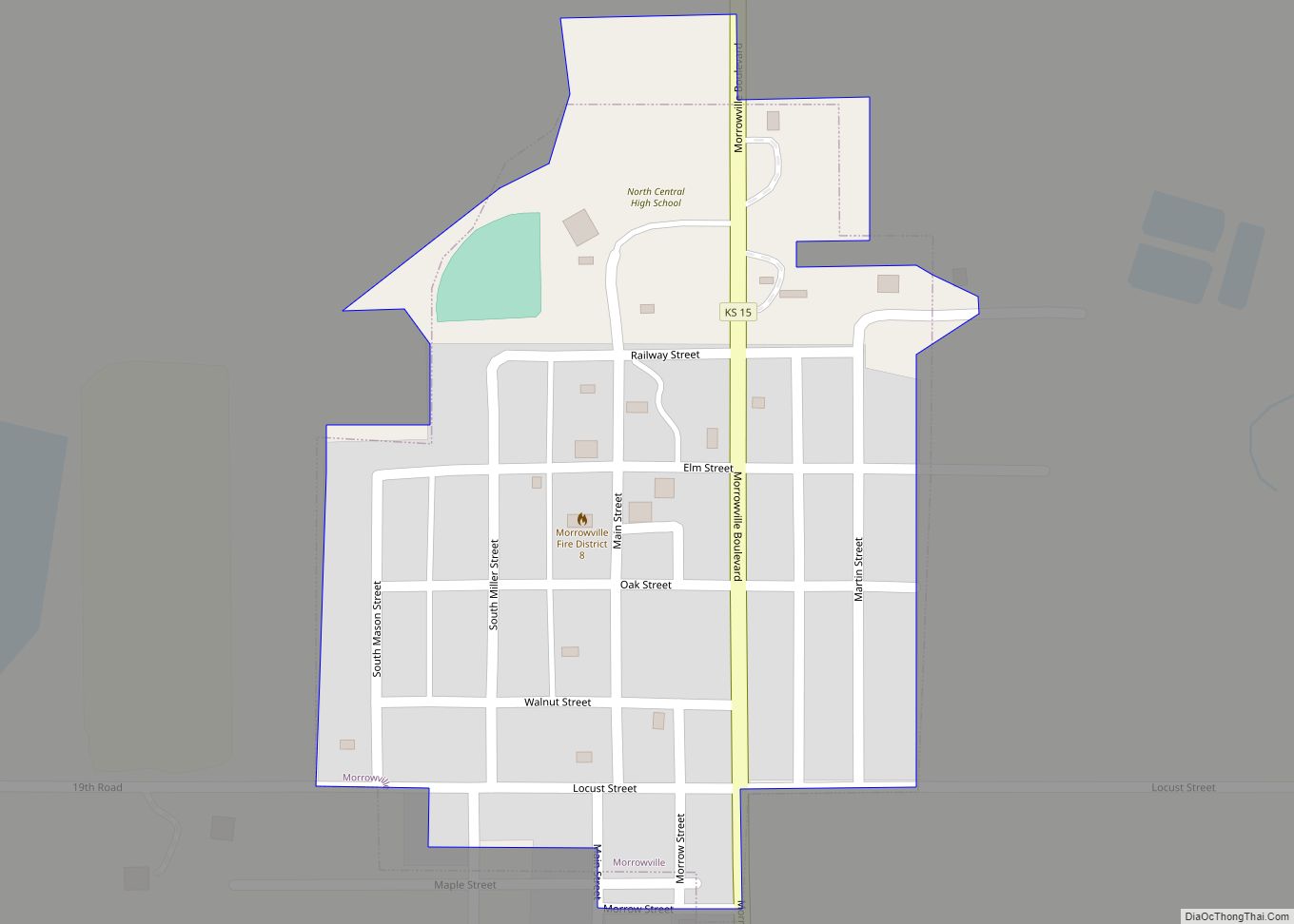 Map of Morrowville city