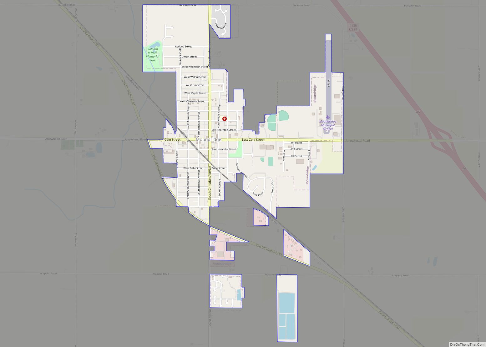 Map of Moundridge city