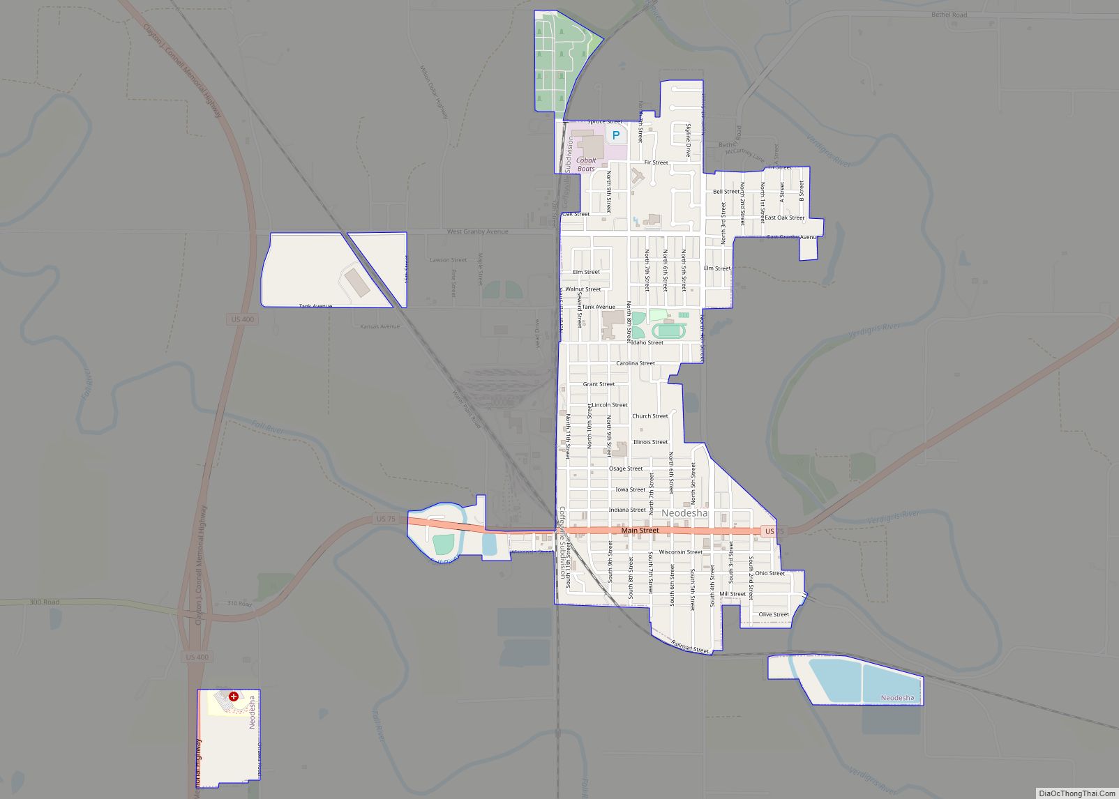 Map of Neodesha city