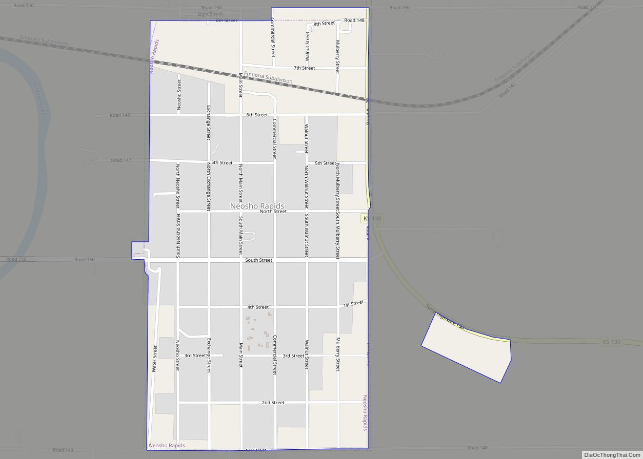 Map of Neosho Rapids city