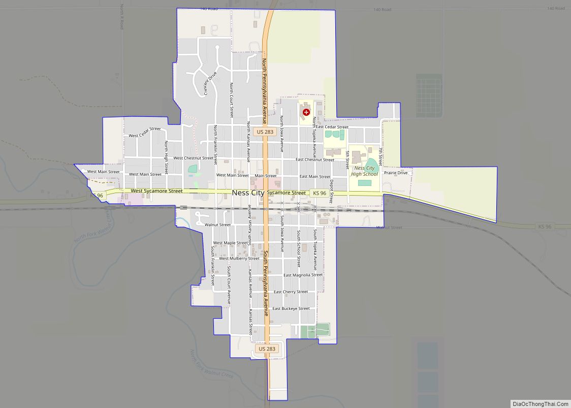 Map of Ness City city