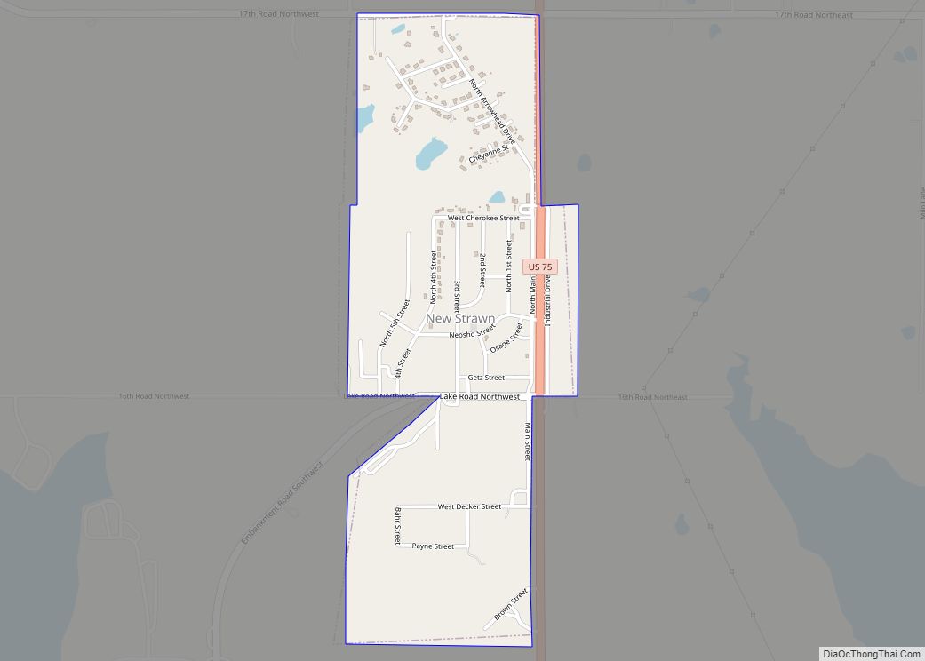 Map of New Strawn city