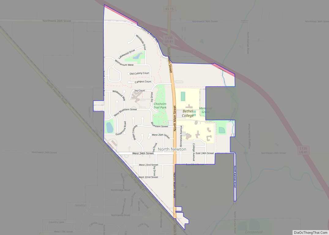 Map of North Newton city