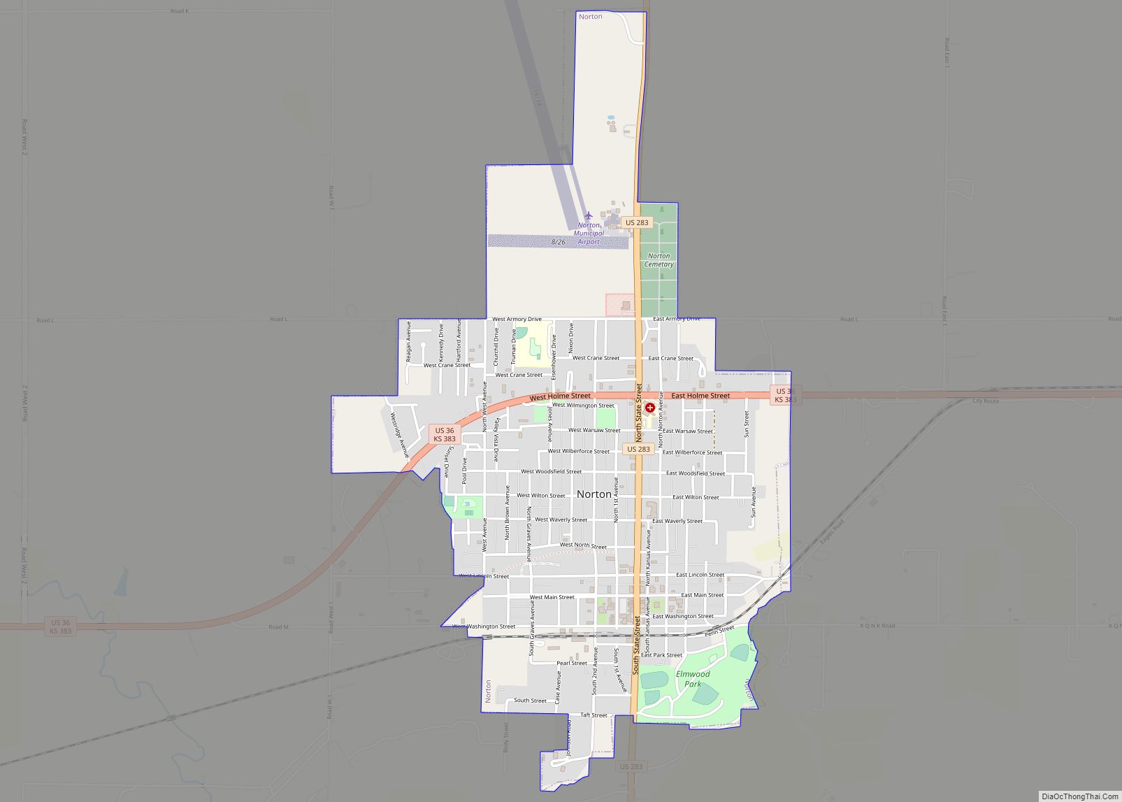 Map of Norton city