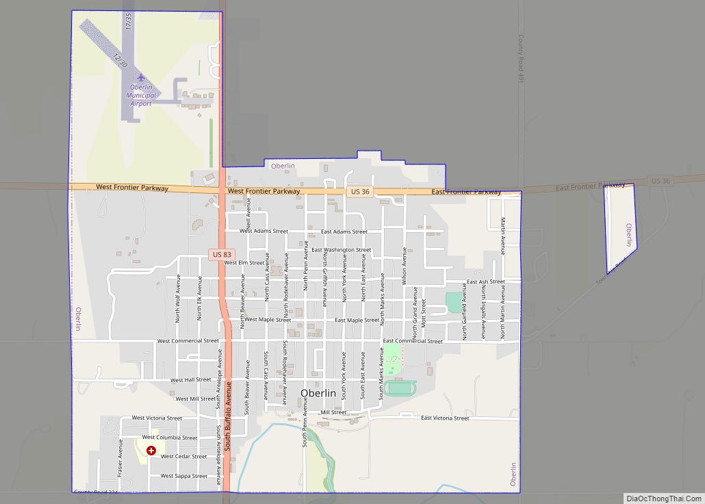 Map of Oberlin city