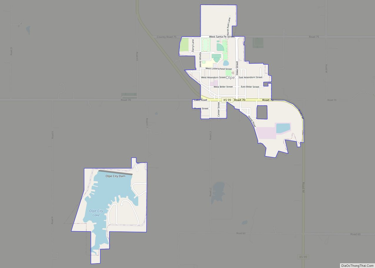 Map of Olpe city