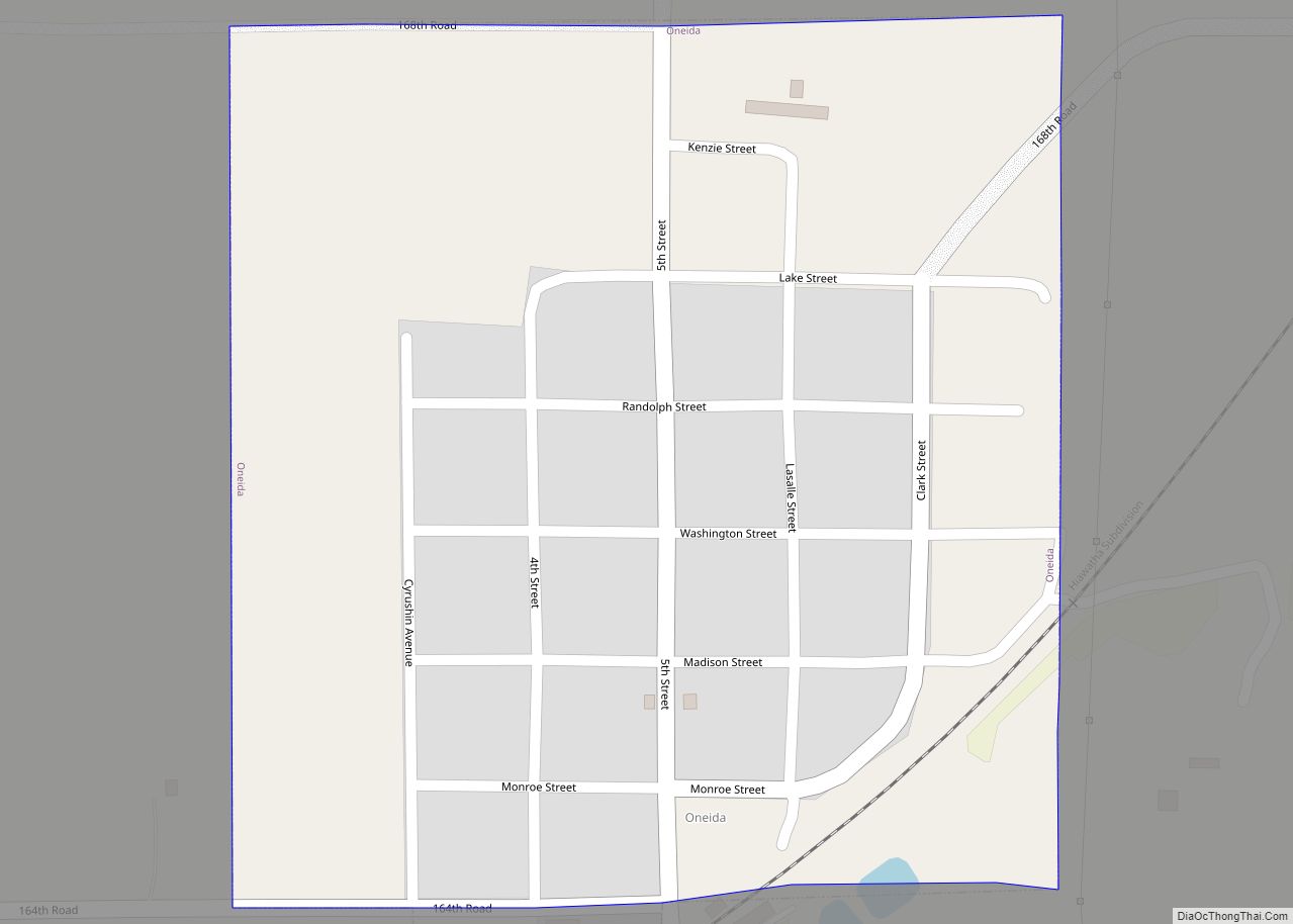Map of Oneida city, Kansas