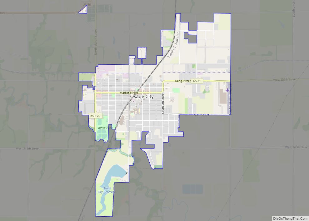 Map of Osage City city