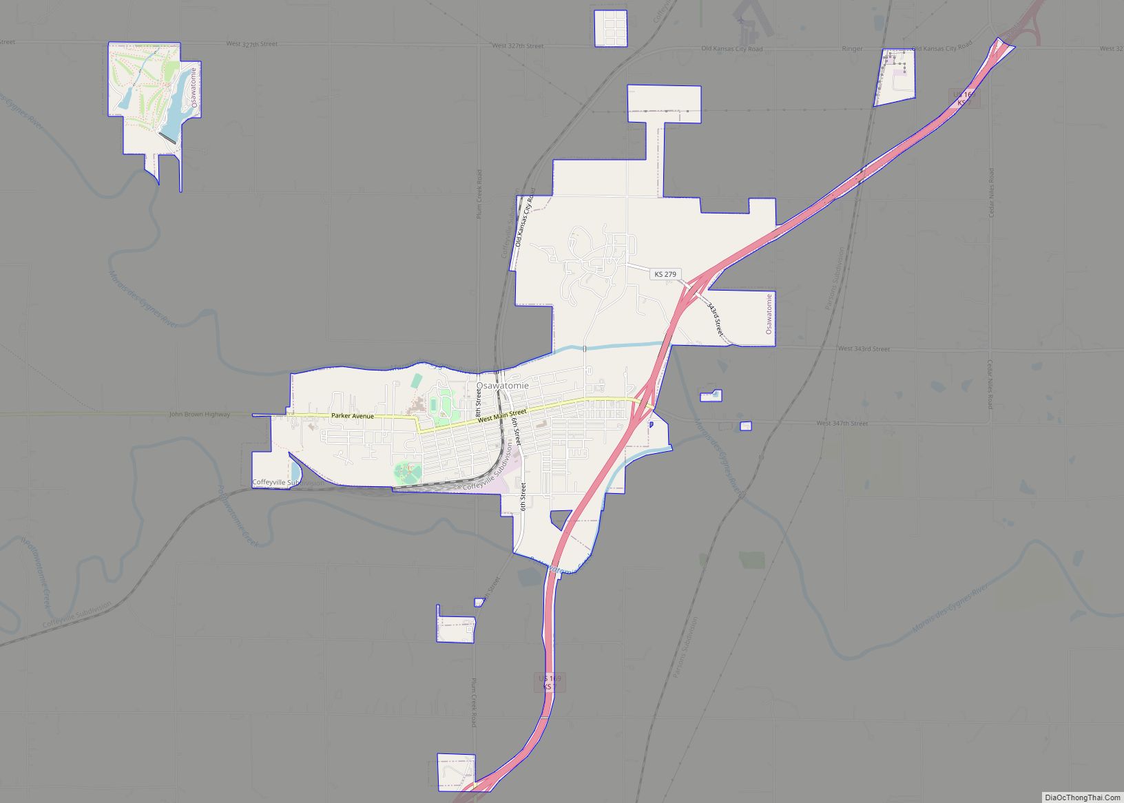 Map of Osawatomie city