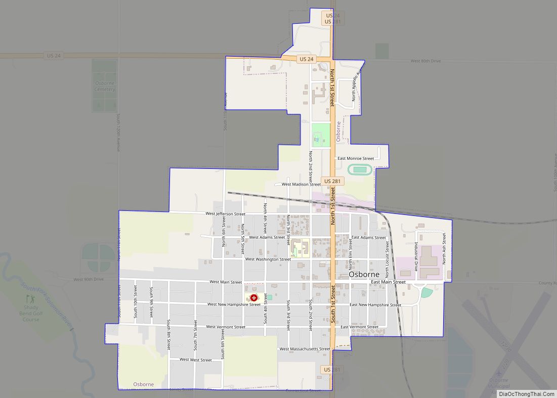 Map of Osborne city