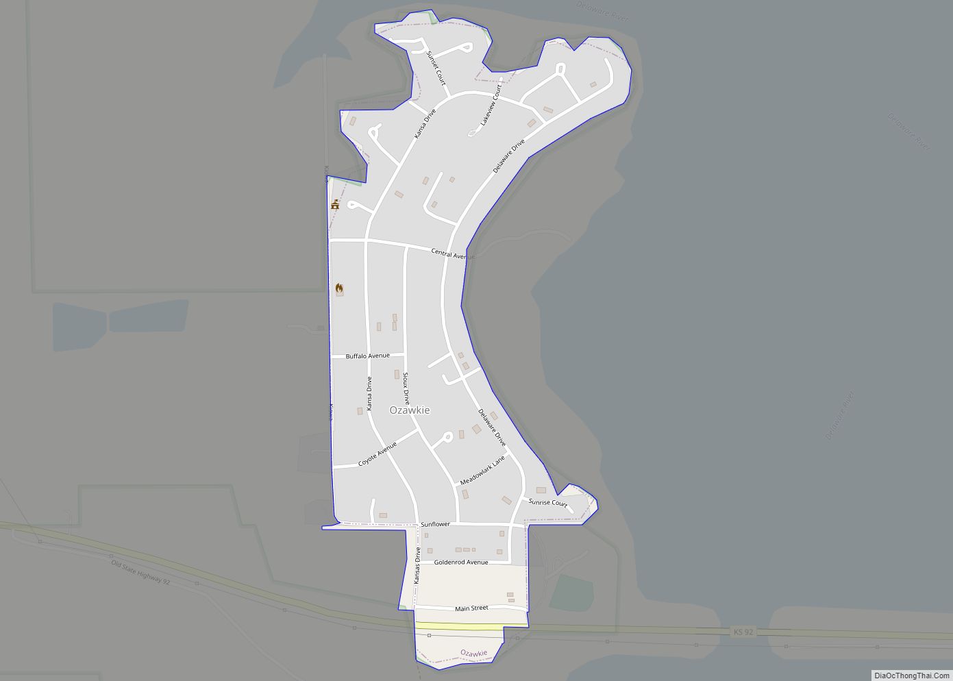 Map of Ozawkie city